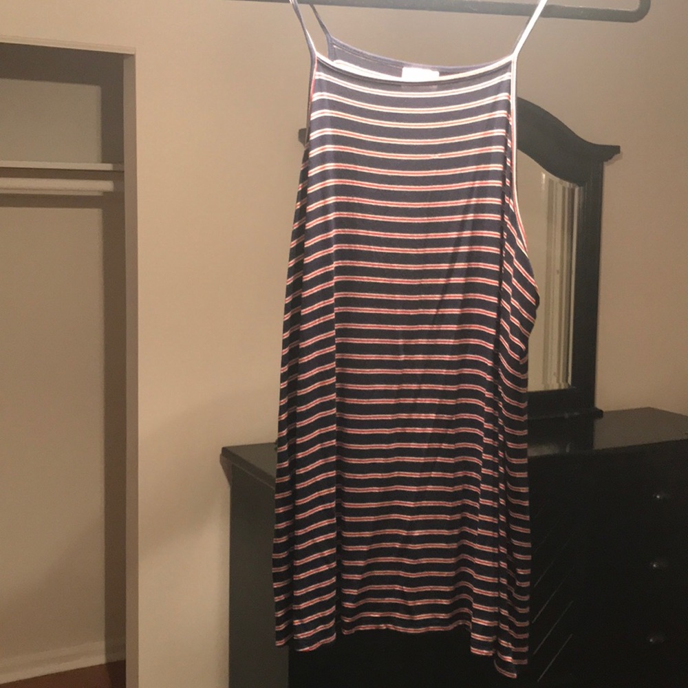 Red, white, and blue flowy tank